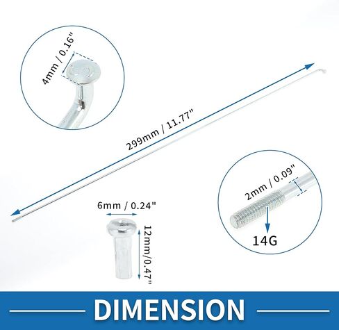 36 مجموعة 14G دراجة المتحدث 299 ملم المتحدث عجلة الدراجة المجلفن الصلب الكربوني فضي اللون in Saudi Arabia