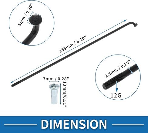 متحدث الدراجات 12g 125mm بطول دراجة العجلة متحدثة الكربون الصلب الأسود 1 in Saudi Arabia