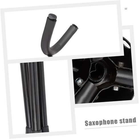 حامل ساكسفون ألتو قابل للطي من كيسانجل، حامل ساكس أسود، قاعدة ثلاثية لملحقات آلة ألتو تينور ساكسفون الموسيقية، محمول ومقاوم للاهتراء in Kuwait
