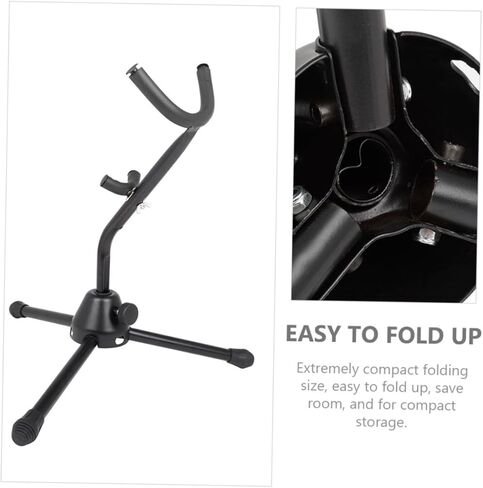 حامل ساكسفون ألتو قابل للطي من كيسانجل، حامل ساكس أسود، قاعدة ثلاثية لملحقات آلة ألتو تينور ساكسفون الموسيقية، محمول ومقاوم للاهتراء in Kuwait