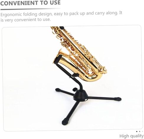 حامل ساكسفون ألتو قابل للطي من كيسانجل، حامل ساكس أسود، قاعدة ثلاثية لملحقات آلة ألتو تينور ساكسفون الموسيقية، محمول ومقاوم للاهتراء in Kuwait