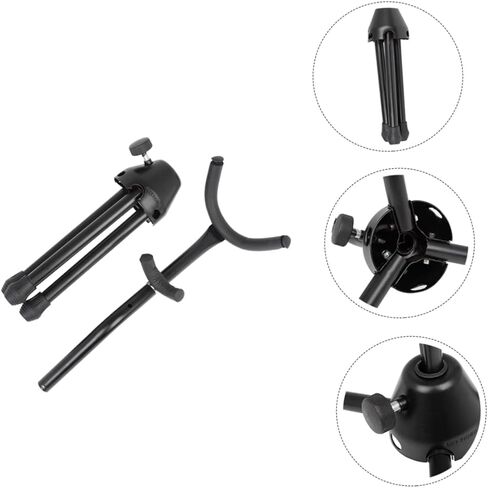 حامل ثلاثي القوائم محمول ألتو ساكسفون قابل للطي مع تصميم منزلق، دعم الساكسفون لأدوات ألتو تينور، سهل الحمل والتخزين، أسود in Kuwait