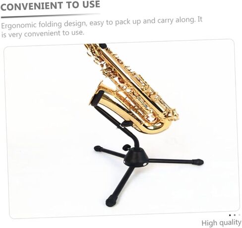 حامل ثلاثي القوائم محمول ألتو ساكسفون قابل للطي مع تصميم منزلق، دعم الساكسفون لأدوات ألتو تينور، سهل الحمل والتخزين، أسود in Kuwait