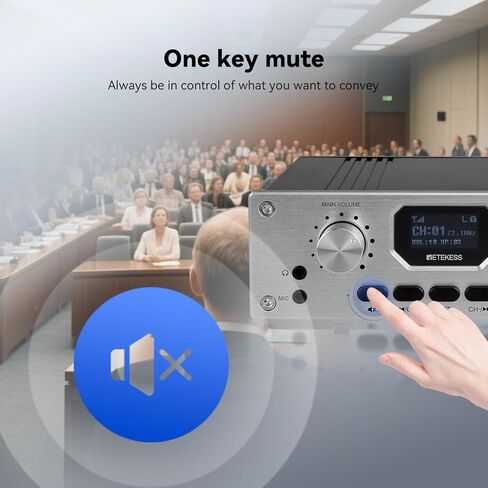 Retekess TT119 Church Translation System, Assistive Listening System, 300m/980ft, Support Stereo Input, Recording Function, Simultaneous Interpretation Devices for Court (1 Transmitter 10 Receivers) in Saudi Arabia