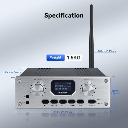 Retekess TT119 Church Translation System, Assistive Listening System, 300m/980ft, Support Stereo Input, Recording Function, Simultaneous Interpretation Devices for Court (1 Transmitter 10 Receivers) in Saudi Arabia