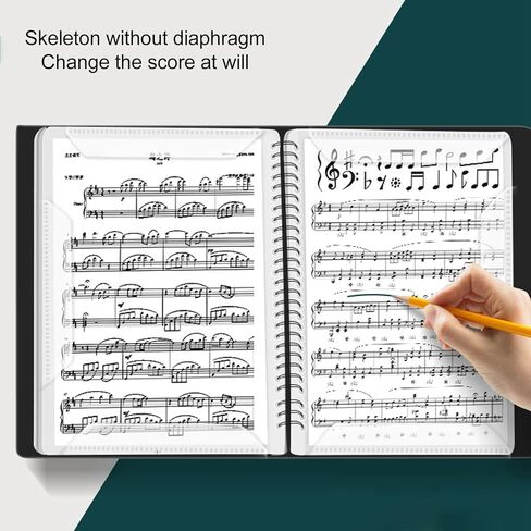Alomejor Sheet Music Binder 60 Pages Lay Flat Music Holder Non Reflective Music Folder for Bands Orchestras School Choirs with 40 Pockets in Saudi Arabia
