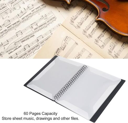 Alomejor Sheet Music Binder 60 Pages Lay Flat Music Holder Non Reflective Music Folder for Bands Orchestras School Choirs with 40 Pockets in Saudi Arabia