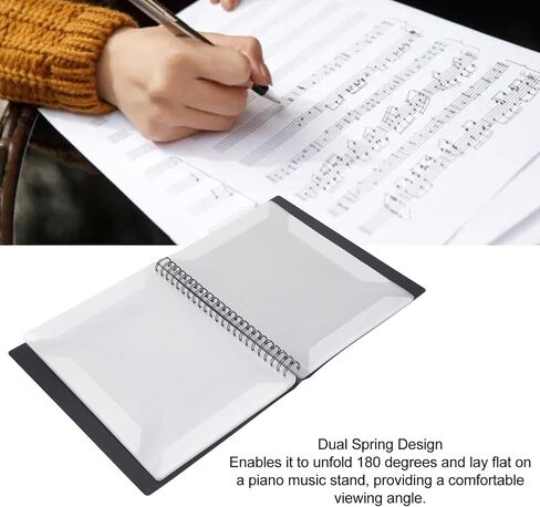 Alomejor Sheet Music Binder 60 Pages Lay Flat Music Holder Non Reflective Music Folder for Bands Orchestras School Choirs with 40 Pockets in Saudi Arabia
