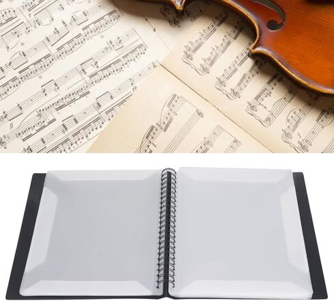 Alomejor Sheet Music Binder 60 Pages Lay Flat Music Holder Non Reflective Music Folder for Bands Orchestras School Choirs with 40 Pockets in Saudi Arabia