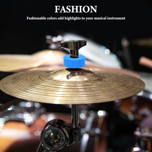 12 قطعة من وسادات طبل الصنج السميكة باللون الأزرق غسالات توسيد مانعة للانزلاق لحامل القبعة العالية مجموعة ملحقات طبل الحماية من الصنج in Kuwait