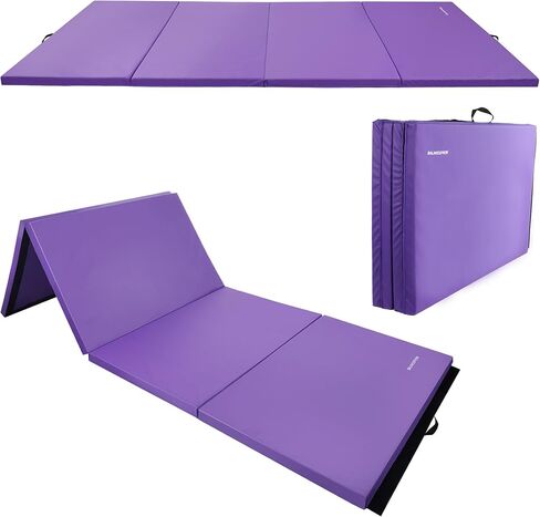 Folding Gymnastics Mat 8'×4'×2" – Thick Tumbling & Wrestling Mat for Kids & Adults, Foldable Exercise Pad with Handles, Waterproof PU Surface in Saudi Arabia