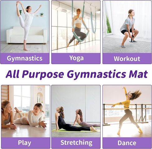Folding Gymnastics Mat 8'×4'×2" – Thick Tumbling & Wrestling Mat for Kids & Adults, Foldable Exercise Pad with Handles, Waterproof PU Surface in Saudi Arabia