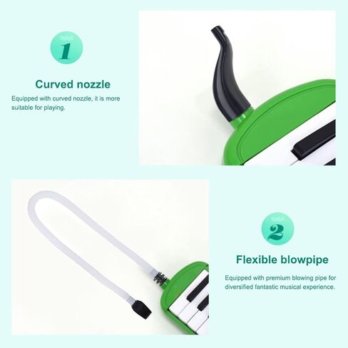 Melodica Tube and Mouthpiece, 57cm Flexible ABS Plastic Air Hose Replacement for Pianica Melodica, White Windpipe with Connector in Kuwait