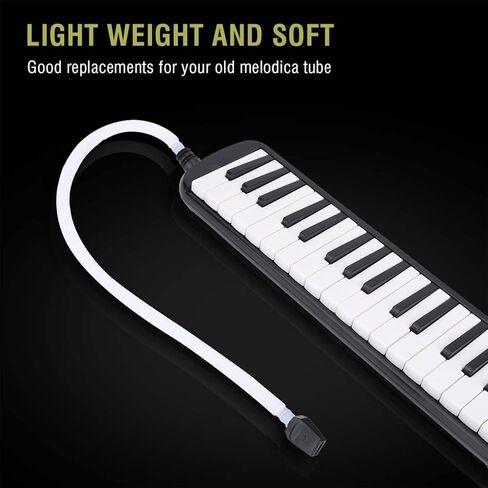 Melodica Tube and Mouthpiece, 57cm Flexible ABS Plastic Air Hose Replacement for Pianica Melodica, White Windpipe with Connector in Kuwait