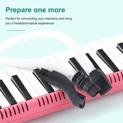 Melodica Tube and Mouthpiece, 57cm Flexible ABS Plastic Air Hose Replacement for Pianica Melodica, White Windpipe with Connector in Kuwait