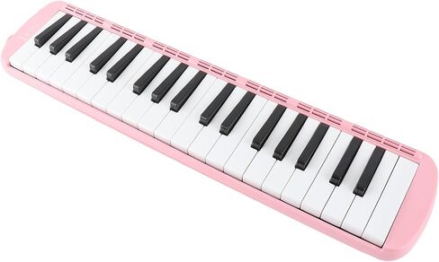 Drfeify Portable Melodica، 37 مفتاحًا للوحة المفاتيح الموسيقية لتدريب المبتدئين، مريحة للخروج واللعب، مصنوعة من مادة ABS المقاومة للصدمات (وردي) in Kuwait