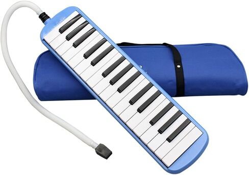 LIFKOME Key Melodica Pianica آلة موسيقية للمبتدئين مع حافظة ناعمة ولوحة مفاتيح الرياح خفيفة الوزن ومحمولة باللون الأزرق تصميم سهل الاستخدام لعشاق الموسيقى والممارسة in Saudi Arabia
