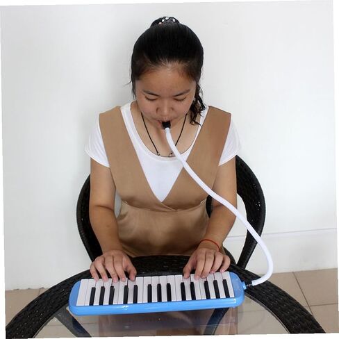 LIFKOME Key Melodica Pianica آلة موسيقية للمبتدئين مع حافظة ناعمة ولوحة مفاتيح الرياح خفيفة الوزن ومحمولة باللون الأزرق تصميم سهل الاستخدام لعشاق الموسيقى والممارسة in Saudi Arabia