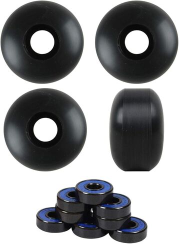 Skateboard Wheels with ABEC 7 Bearings and Spacers (Black, 56mm) in Saudi Arabia