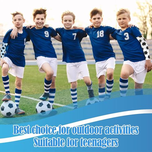 2 Pairs Arm Sleeves for Kids, 2 Colors Breathable & Elastic Compression Football Cooling Sleeves Soccer Print Arm Protection for Youth Sports Baseball Event Physical Class in Saudi Arabia