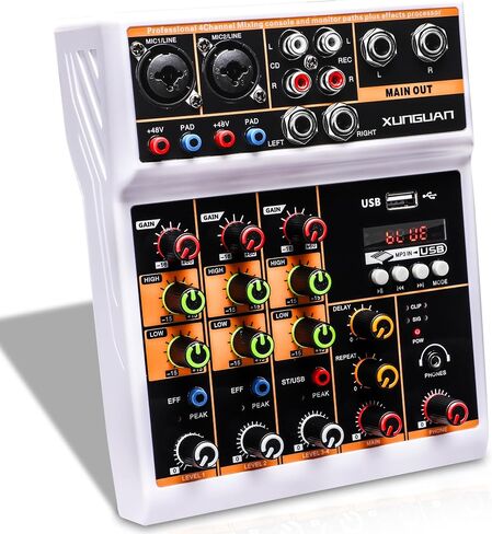 AG-06 Audio Mixer 6-channel Professional mixer audio Bluetooth U disk 48V Phantom Power Source USB recording,dj mixer,Suitable for beginners as well in Saudi Arabia