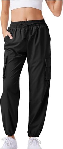 سراويل نسائية للركض والمظلة Y2K سراويل خفيفة الوزن للمشي لمسافات طويلة والسفر سراويل سريعة الجفاف مع جيوب in Kuwait