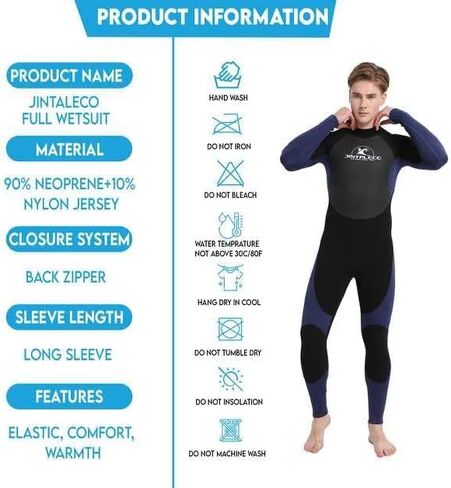 Wetsuits for Men, 3/2mm Mens Wetsuit, Back Zip & Chest Zip Full Wetsuits Suit for Surfing, Swimming, Diving and Water Sports in Saudi Arabia