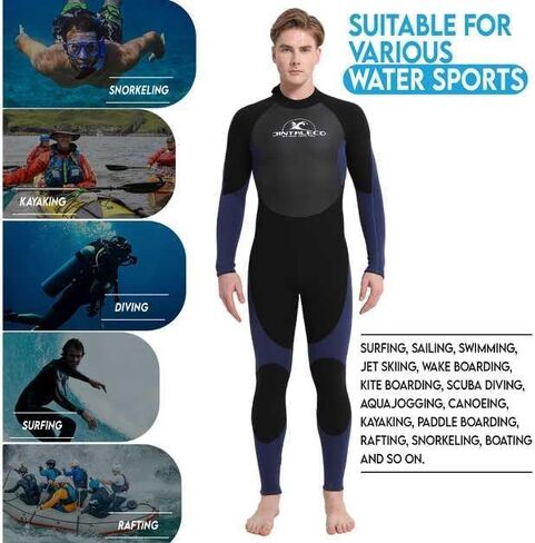 Wetsuits for Men, 3/2mm Mens Wetsuit, Back Zip & Chest Zip Full Wetsuits Suit for Surfing, Swimming, Diving and Water Sports in Saudi Arabia