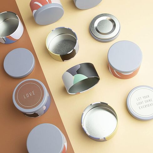 Hearth & Harbor Tin Candle Jars for Making Candles - DIY Candle Containers with Lids - Metal Candle Jars - Bulk Tins Storage for Candle - 8 Ounces - 24 Pieces - Artistic Floral in Saudi Arabia