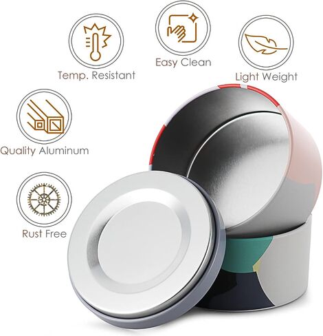 Hearth & Harbor Tin Candle Jars for Making Candles - DIY Candle Containers with Lids - Metal Candle Jars - Bulk Tins Storage for Candle - 8 Ounces - 24 Pieces - Artistic Floral in Saudi Arabia