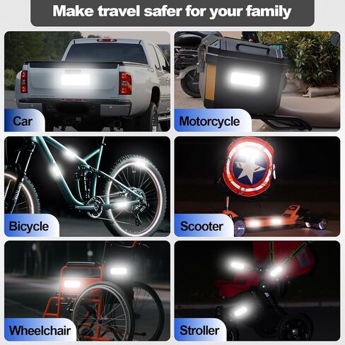 Super Reflection 20 Pcs Reflective Stickers Made of 3M DG3, 3.15" X 1.18" Fluorescent Yellow-Green Outdoor Waterproof Reflective Tape for Cars Trailer Truck Bike Motorcycle Helmet Clothing in Kuwait