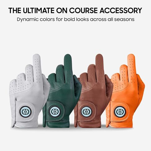 قفاز الجولف النسائي من CLAPLEY - جلد كابريتا الفاخر مع علامة كرة مغناطيسية، تصميم مسامي، مرونة جيدة، هدية ثمينة للاعبي الغولف، ملمس فائق النعومة، اليد اليسرى واليمنى، ملاءمة آمنة in Kuwait