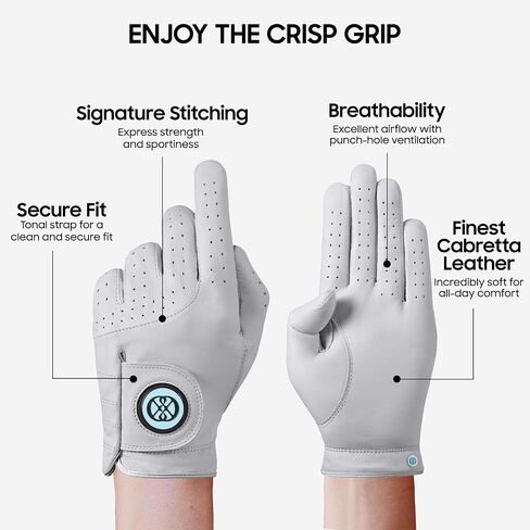 CLAPLEY Women’s Golf Glove – Premium Cabretta Leather with Magnetic Ball Marker, Breathable Design, Good Elasticity, Precious Gift for Golfers, Super Soft Feel, Left and Right Hand, Secure Fit in Kuwait