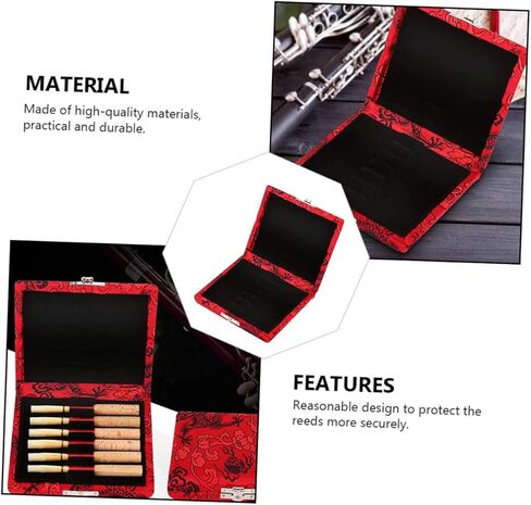 صندوق تخزين من HANABASS قطعة واحدة من صندوق تخزين Oboe Reed، حقيبة حمل متينة من القصب خفيفة الوزن للنقل باللون الأحمر in Kuwait