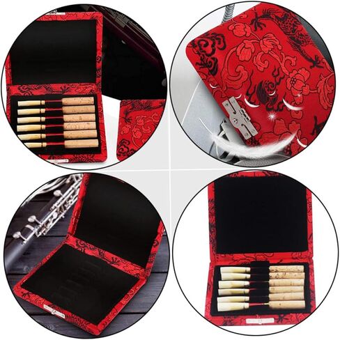 صندوق تخزين من HANABASS قطعة واحدة من صندوق تخزين Oboe Reed، حقيبة حمل متينة من القصب خفيفة الوزن للنقل باللون الأحمر in Kuwait