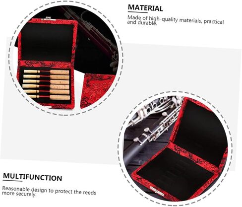 صندوق تخزين من HANABASS قطعة واحدة من صندوق تخزين Oboe Reed، حقيبة حمل متينة من القصب خفيفة الوزن للنقل باللون الأحمر in Kuwait
