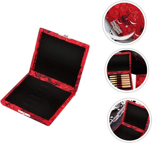 صندوق تخزين من HANABASS قطعة واحدة من صندوق تخزين Oboe Reed، حقيبة حمل متينة من القصب خفيفة الوزن للنقل باللون الأحمر in Kuwait