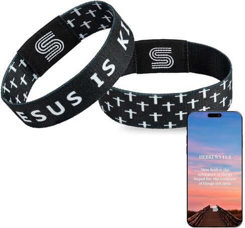 Daily Bible Verse Bracelet - Scan Phone, Christian Gifts For Men, Women, God Is Greater Than The Highs And Lows Scripture Bracelets For Prayer, Wearable Jesus Faith Devotional God Band (I Can Do All Things) in Kuwait