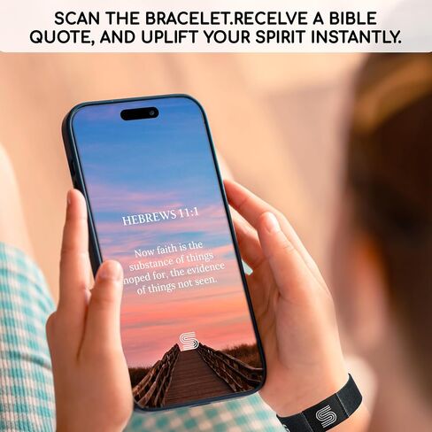 Daily Bible Verse Bracelet - Scan Phone, Christian Gifts For Men, Women, God Is Greater Than The Highs And Lows Scripture Bracelets For Prayer, Wearable Jesus Faith Devotional God Band (I Can Do All Things) in Kuwait