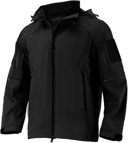 Men's Waterproof Softshell Jacket,Windproof Fleece Lined Winter Coat with Hood,Lightweight and Warm in Kuwait