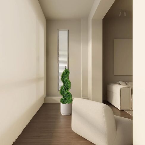 Momoplant Momoplant الاصطناعي الأشجار الحلزونية الحلزونية ، 3 أقدام مصنع فو في الهواء الطلق 2pc ، نبات أخضر زهرة كل عام مع وعاء زهرة البلاستيك in Kuwait