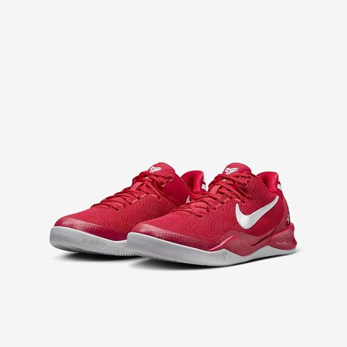 Kobe 8 Big Kids' Basketball Shoes (FN0266-601, University Red/University Red/White) Size 5.5 in Saudi Arabia