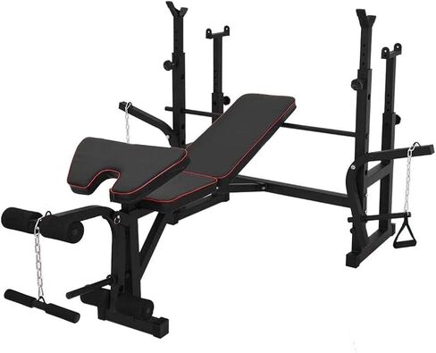 Home Dumbbell Bench Multi-Function Weight Lifting Bench Press Bench,Heavy Duty Utility Barbell Squat Rack,Home/Gym Bodybuilding Workout Machine Core Strength Training Fit in Saudi Arabia