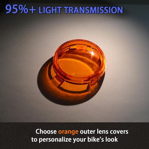 Turn Signal Lens Kit,Front/Rear Bullet Turn Signal Light Replacement Lenses Covers for Harley Sportster 883 1200/Touring Road King Electra Glide Street Glide/Softail/Dyna/V-Rod,Red,2 PCS in Kuwait