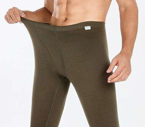 100% Merino Wool Mens Base Layer Bottom, Temperature-Regulating Thermal Underwear Pants in Kuwait