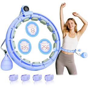 2025 New Silent Smart Weighted Fitness Hoop, Weighted Hula Circle Hoops for Adults Weight Loss,18 Detachable Links Waist 30"- 50", Exercise Hula for Women & Men in Saudi Arabia