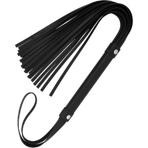 Black Riding Crop Whip, Training Leather Crop, Soft Multi-Tail Leather, Anti-Slip Handle, Water-Resistant, Durable Reinforced, Comfortable Grip, Easy Clean, Horse Training Aid in Saudi Arabia
