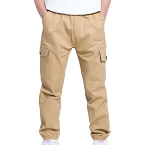 Boys Cargo Joggers Pants Youth Cargo Sweatpants with Pockets Sports Outdoor Hiking Cargo Pants for Kids 4-13 Years in Saudi Arabia