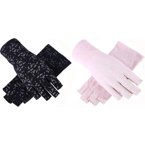 2Pairs Women UV Protection Driving Glove Fingerless Sunblock Cycling Mitten Non-Slip Breathable Riding Glove in Kuwait