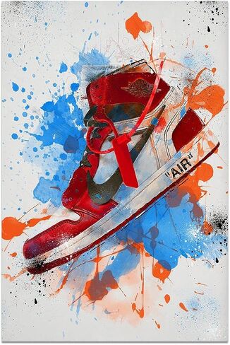 Hypebeast حذاء رياضي أحمر جدار الفن ملصق AJ مايكل جوردان ملصق رائع حذاء رياضي الهواء أحذية رياضية مجموعة علب الأحذية غرفة جمالية للمراهقين الأولاد الرجال النوم ديكور جدار غرفة النوم - الكتابة على الجدران، غير مؤطرة 12 × 18 بوصة in Saudi Arabia